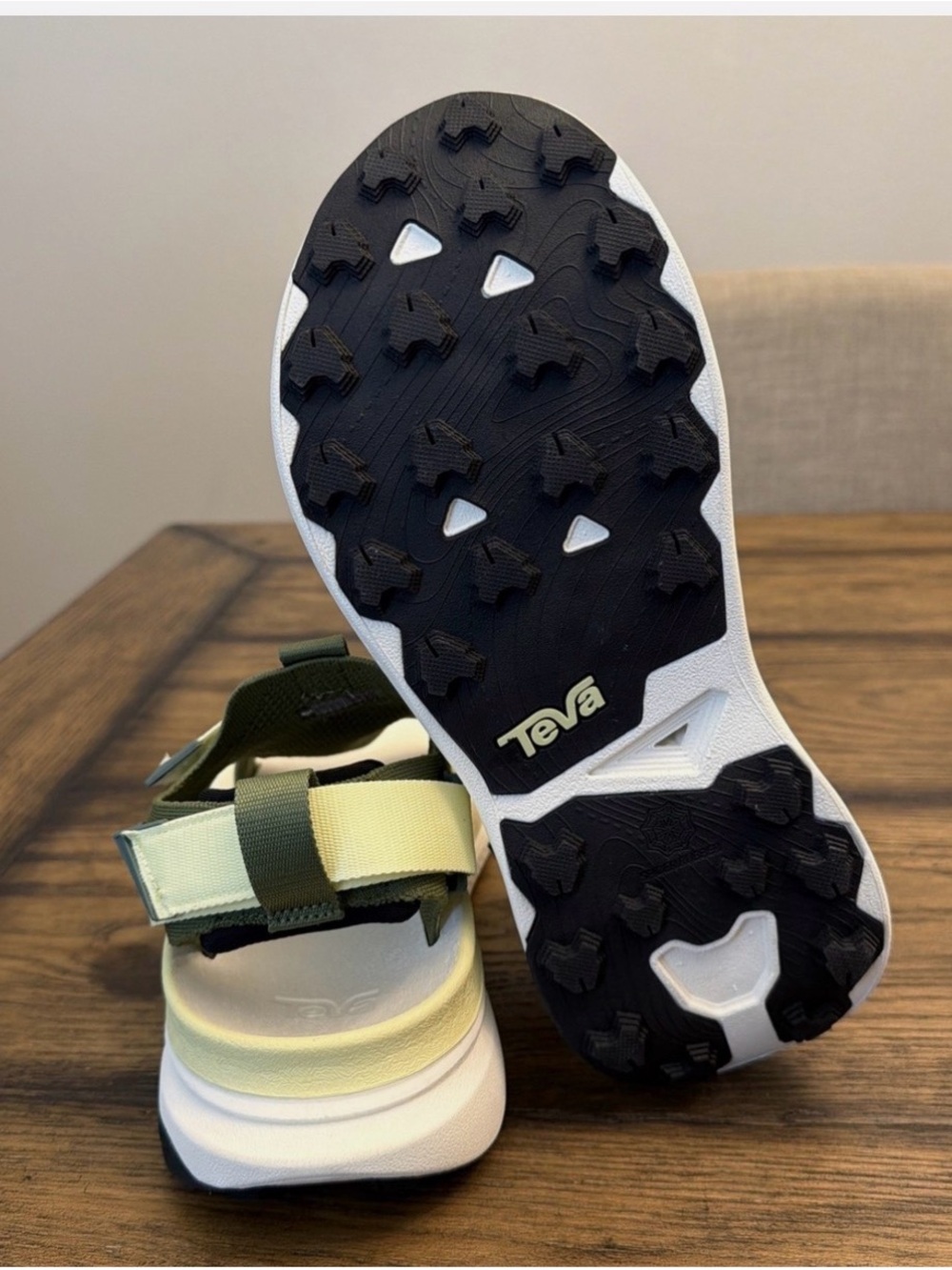 Teva Olive Green and Light Yellow Men’s Sport Sandals - Picture 5 of 5